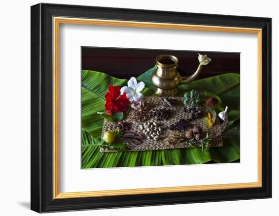 Different Indian Spices on Display at Swaswara, Karnataka, India, Asia-Thomas L-Framed Photographic Print