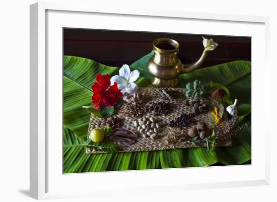 Different Indian Spices on Display at Swaswara, Karnataka, India, Asia-Thomas L-Framed Photographic Print