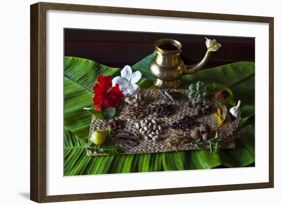 Different Indian Spices on Display at Swaswara, Karnataka, India, Asia-Thomas L-Framed Photographic Print