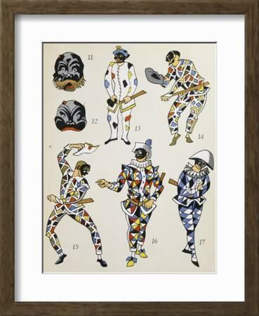 Different Masks and Costumes for Character of Harlequin, Commedia Dell'Arte  Character' Giclee Print | Art.com