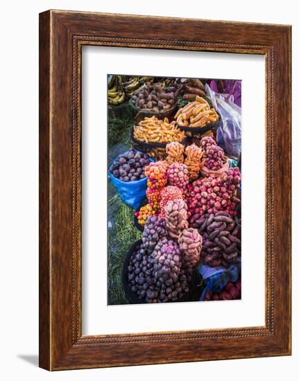 Different Potatoes for Sale at a Food Market in La Paz, La Paz Department, Bolivia, South America-Matthew Williams-Ellis-Framed Photographic Print