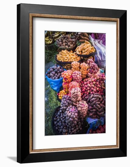 Different Potatoes for Sale at a Food Market in La Paz, La Paz Department, Bolivia, South America-Matthew Williams-Ellis-Framed Photographic Print