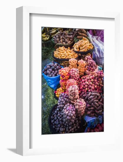 Different Potatoes for Sale at a Food Market in La Paz, La Paz Department, Bolivia, South America-Matthew Williams-Ellis-Framed Photographic Print