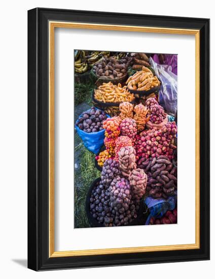 Different Potatoes for Sale at a Food Market in La Paz, La Paz Department, Bolivia, South America-Matthew Williams-Ellis-Framed Photographic Print