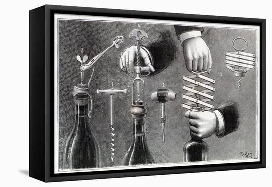 Different Types of Corkscrew, 1893-Louis Poyet-Framed Premier Image Canvas
