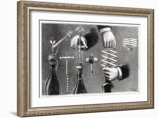 Different Types of Corkscrew, 1893-Louis Poyet-Framed Giclee Print