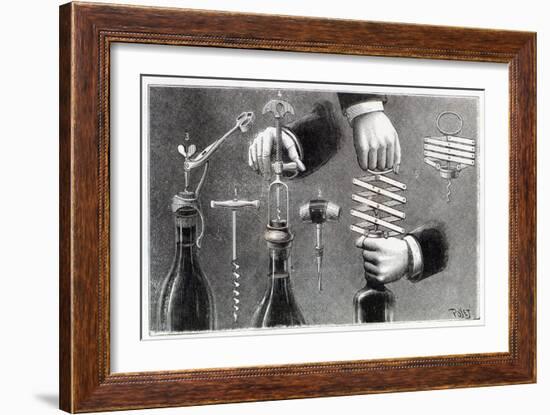 Different Types of Corkscrew, 1893-Louis Poyet-Framed Giclee Print