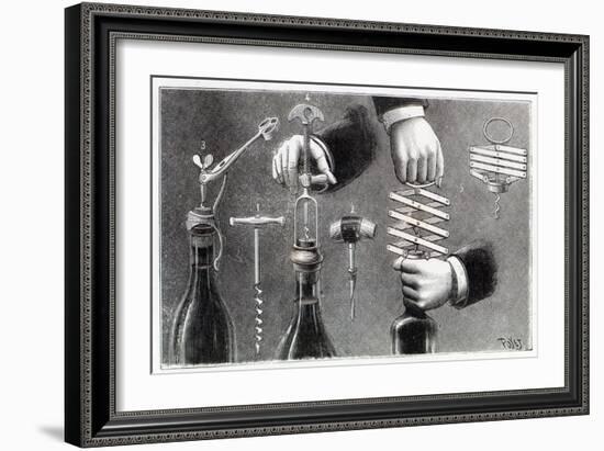 Different Types of Corkscrew, 1893-Louis Poyet-Framed Giclee Print