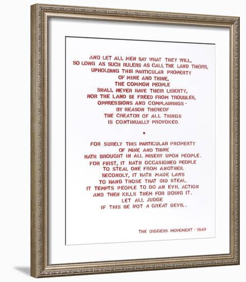 Diggers Manifesto 1649 from Bullet Space, Your House is Mine-Andrew Castrucci-Framed Limited Edition