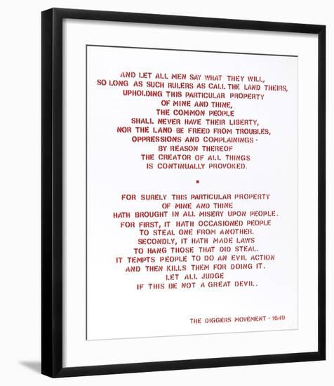 Diggers Manifesto 1649 from Bullet Space, Your House is Mine-Andrew Castrucci-Framed Limited Edition