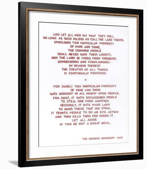 Diggers Manifesto 1649 from Bullet Space, Your House is Mine-Andrew Castrucci-Framed Limited Edition