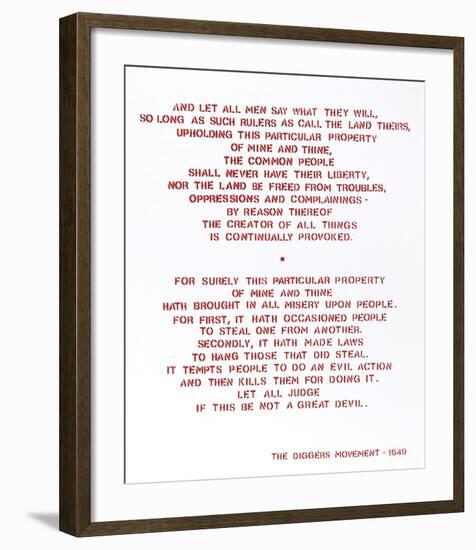 Diggers Manifesto 1649 from Bullet Space, Your House is Mine-Andrew Castrucci-Framed Limited Edition