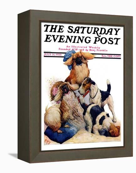 "Digging Doggy," Saturday Evening Post Cover, July 31, 1926-Robert L. Dickey-Framed Premier Image Canvas