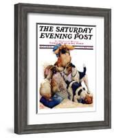 "Digging Doggy," Saturday Evening Post Cover, July 31, 1926-Robert L. Dickey-Framed Giclee Print