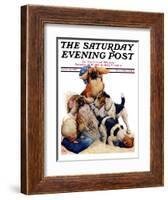 "Digging Doggy," Saturday Evening Post Cover, July 31, 1926-Robert L. Dickey-Framed Giclee Print