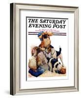 "Digging Doggy," Saturday Evening Post Cover, July 31, 1926-Robert L. Dickey-Framed Giclee Print