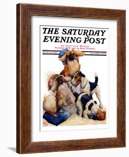 "Digging Doggy," Saturday Evening Post Cover, July 31, 1926-Robert L. Dickey-Framed Giclee Print