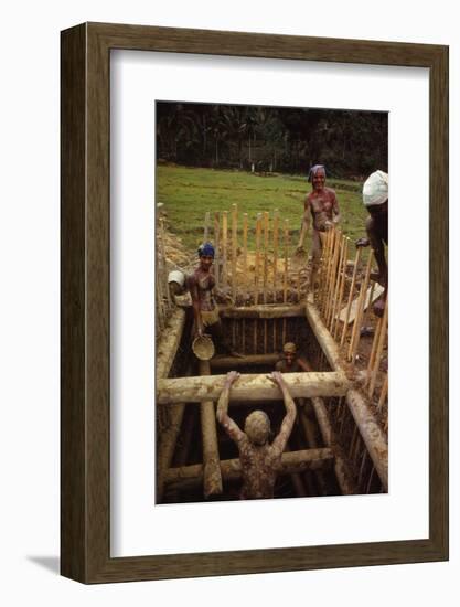 Digging for Precious Stones in Gem Pits, Pelmadulla, Sri Lanka, 20th century-CM Dixon-Framed Photographic Print