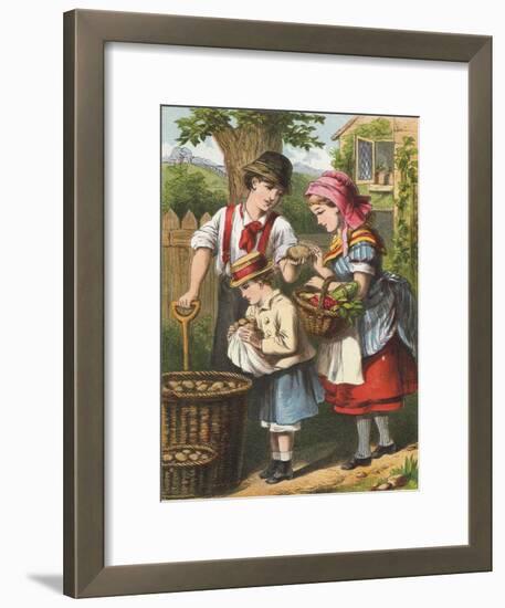 Digging Potatoes-English School-Framed Giclee Print