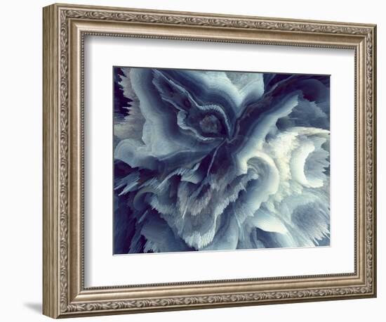 Digital Agate - Blue-null-Framed Art Print