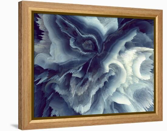 Digital Agate - Blue-null-Framed Stretched Canvas