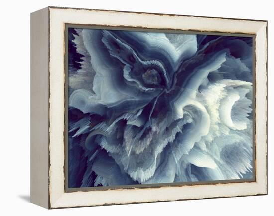 Digital Agate - Blue-null-Framed Stretched Canvas