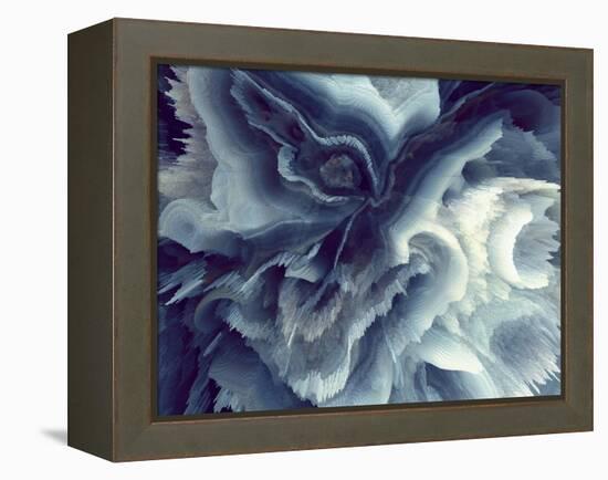 Digital Agate - Blue-null-Framed Stretched Canvas