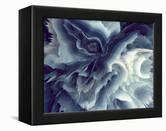 Digital Agate - Blue-null-Framed Stretched Canvas