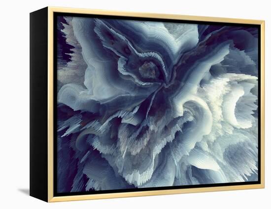 Digital Agate - Blue-null-Framed Stretched Canvas