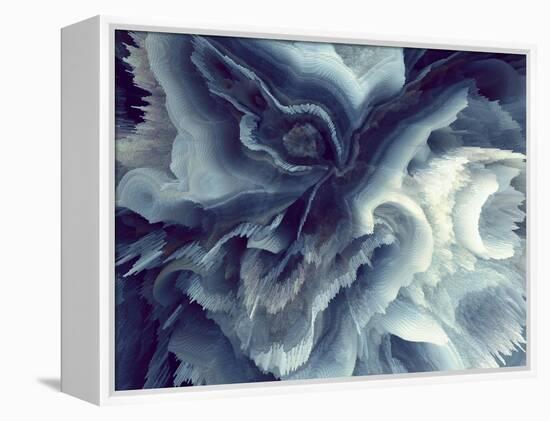 Digital Agate - Blue-null-Framed Stretched Canvas