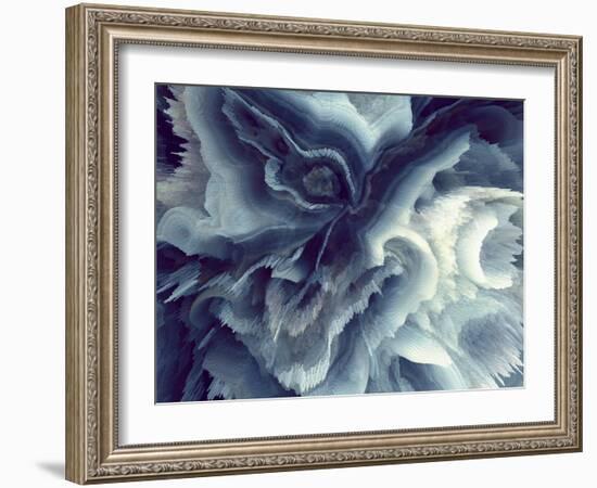 Digital Agate - Blue-null-Framed Art Print