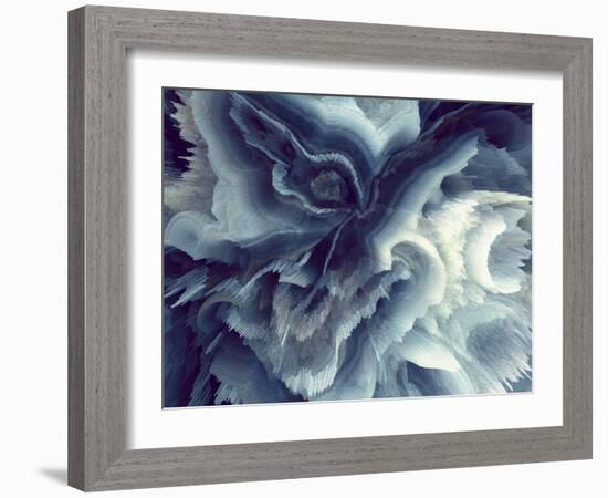 Digital Agate - Blue-null-Framed Art Print