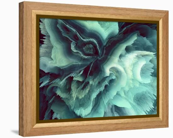 Digital Agate - Teal-null-Framed Stretched Canvas