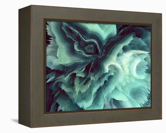 Digital Agate - Teal-null-Framed Stretched Canvas