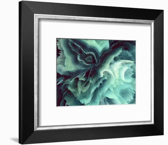 Digital Agate - Teal-null-Framed Art Print