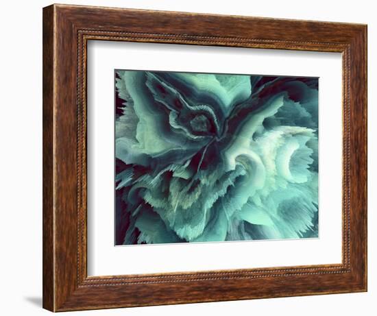 Digital Agate - Teal-null-Framed Art Print