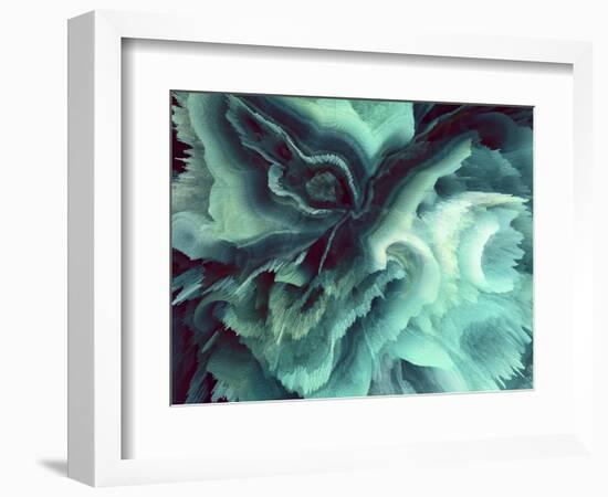 Digital Agate - Teal-null-Framed Art Print