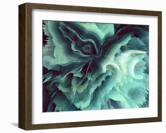 Digital Agate - Teal-null-Framed Art Print