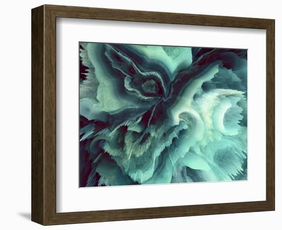 Digital Agate - Teal-null-Framed Premium Giclee Print