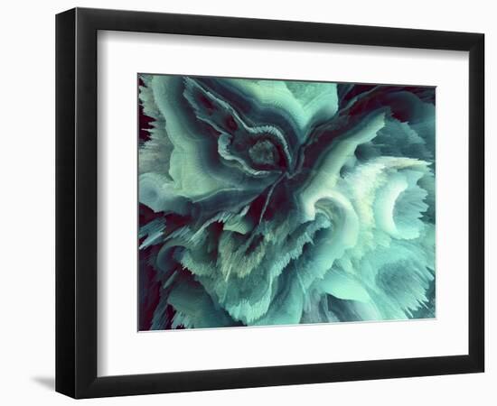 Digital Agate - Teal-null-Framed Premium Giclee Print