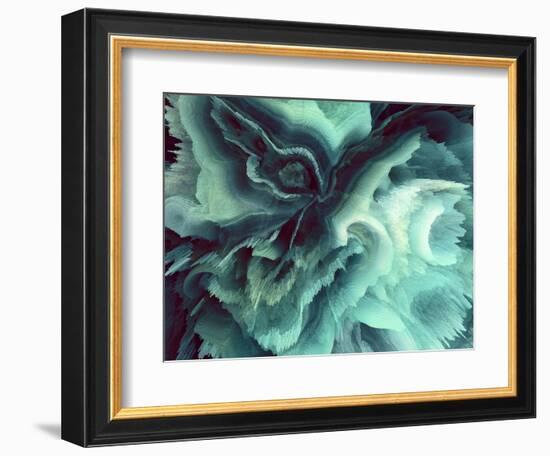 Digital Agate - Teal-null-Framed Premium Giclee Print