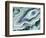 Digital Agate - Teal-null-Framed Premium Giclee Print