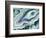 Digital Agate - Teal-null-Framed Premium Giclee Print