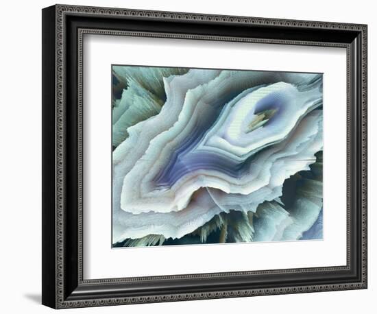 Digital Agate - Teal-null-Framed Premium Giclee Print