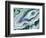 Digital Agate - Teal-null-Framed Premium Giclee Print