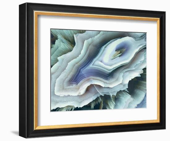 Digital Agate - Teal-null-Framed Premium Giclee Print