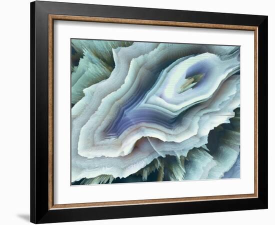 Digital Agate - Teal-null-Framed Art Print