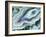 Digital Agate - Teal-null-Framed Art Print