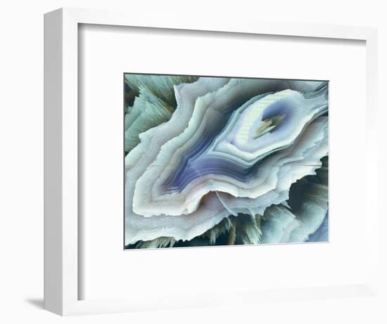 Digital Agate - Teal-null-Framed Art Print