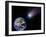 Digital Composite of a Comet Heading Towards Earth-Stocktrek Images-Framed Photographic Print